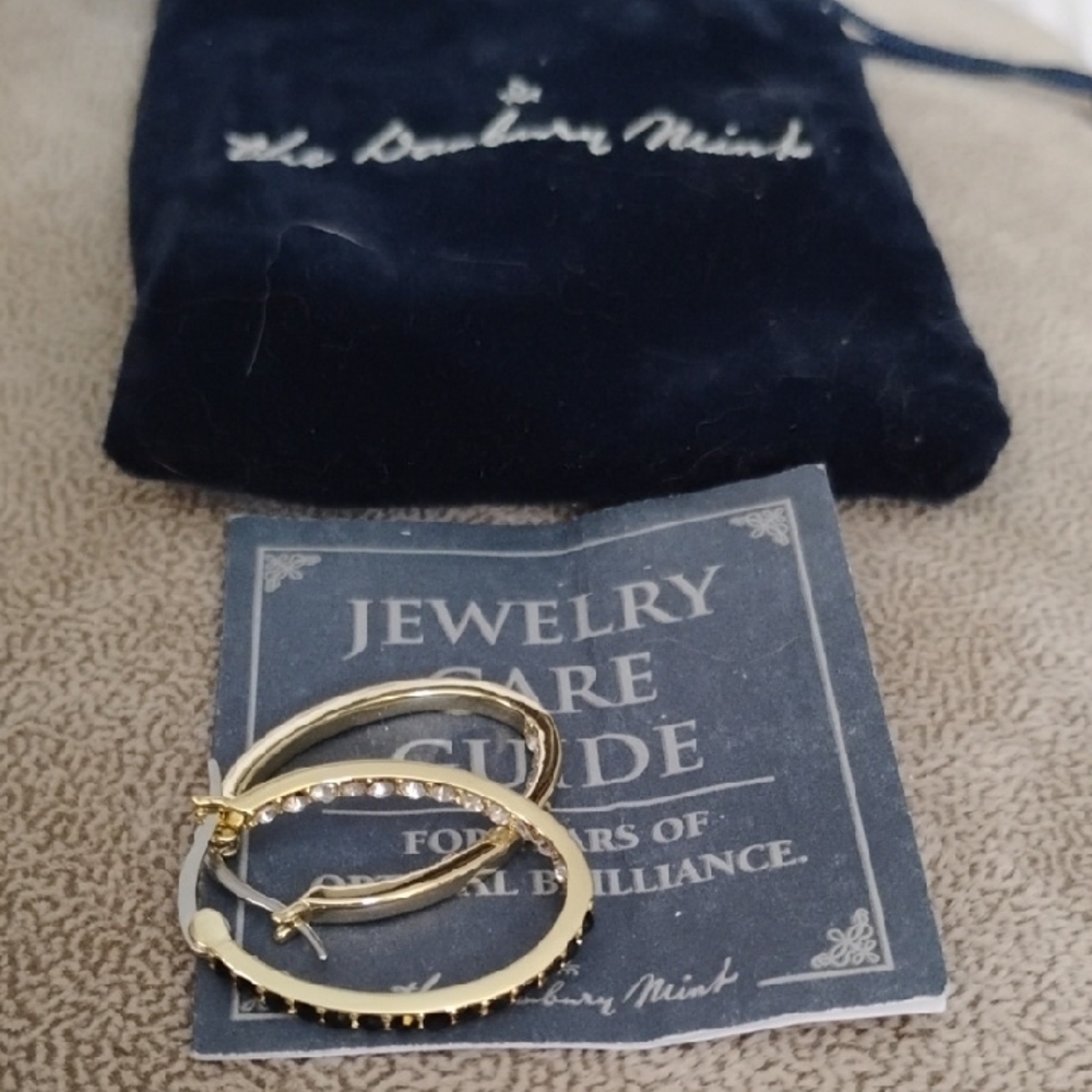 Danbury Mint Elegant Gold and Silver Earrings